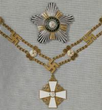 Большой крест ордена Финской Белой Розы на цепи со звездой, ранний тип