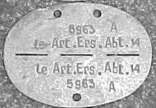 медальон военнослужащего Запасного Артиллерийского батальона II группы крови